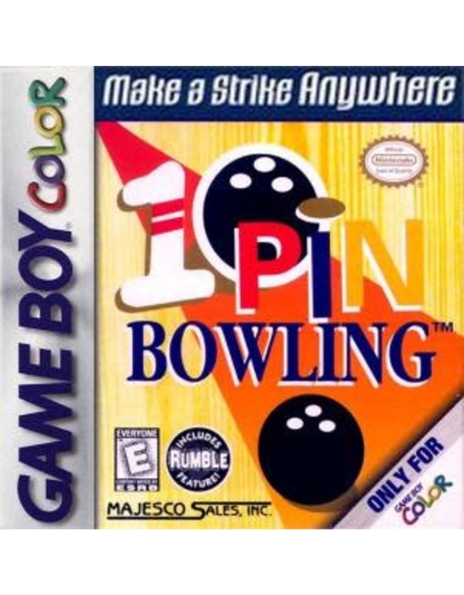 Game Boy Color 10 Pin Bowling (Cart Only, Missing Battery Cover, No Rumble)