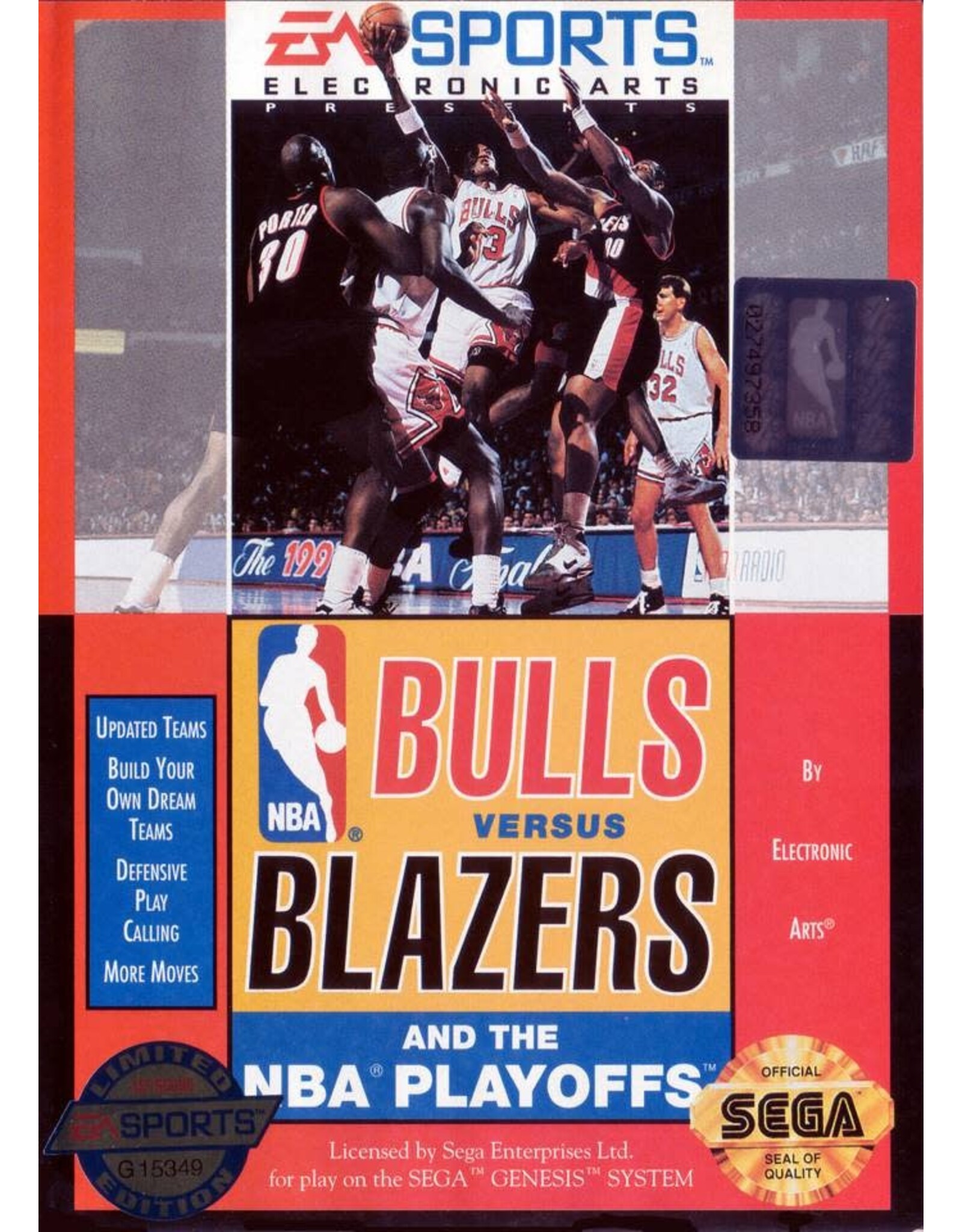 Sega Genesis Bulls vs Blazers and the NBA Playoffs (Cart Only)