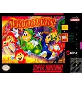 Super Nintendo Troddlers (CiB, Damaged Manual, Heavily Damaged Box)