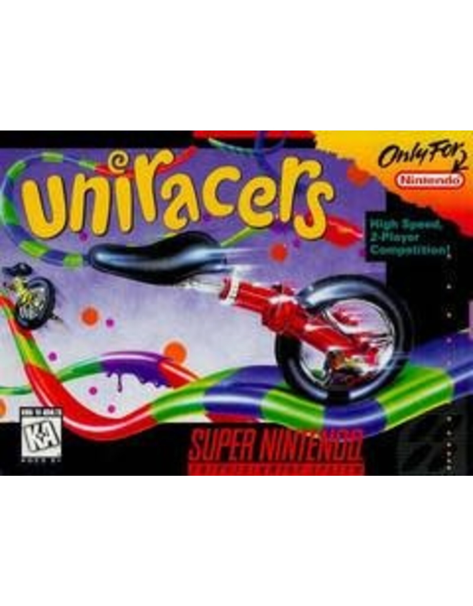 Super Nintendo Uniracers (CiB, Lightly Damaged Box and Manual)