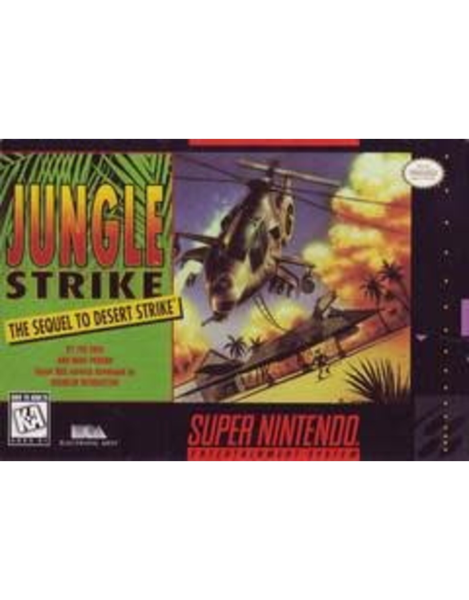 Super Nintendo Jungle Strike (Boxed, No Manual, Lightly Damaged Box)