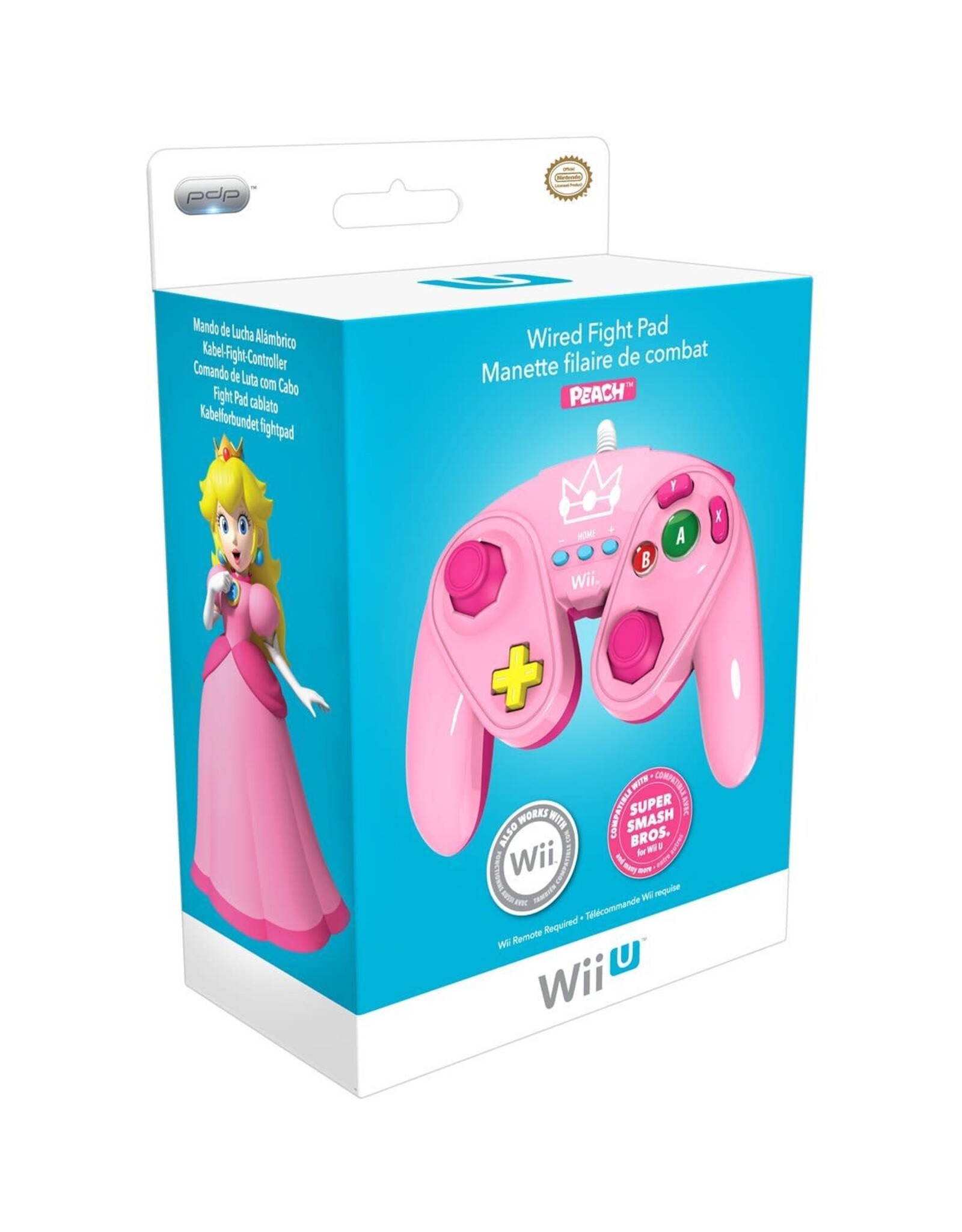 Wii U Wired Fight Pad - Peach (Brand New)