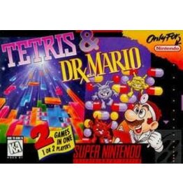 Super Nintendo Tetris and Dr. Mario (Cart Only, Cosmetic Damage)