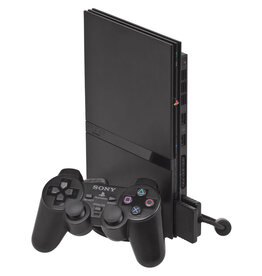 Playstation 2 PS2 Slim Playstation 2 Console (Black, with Memory Card, Cosmetic Damage)