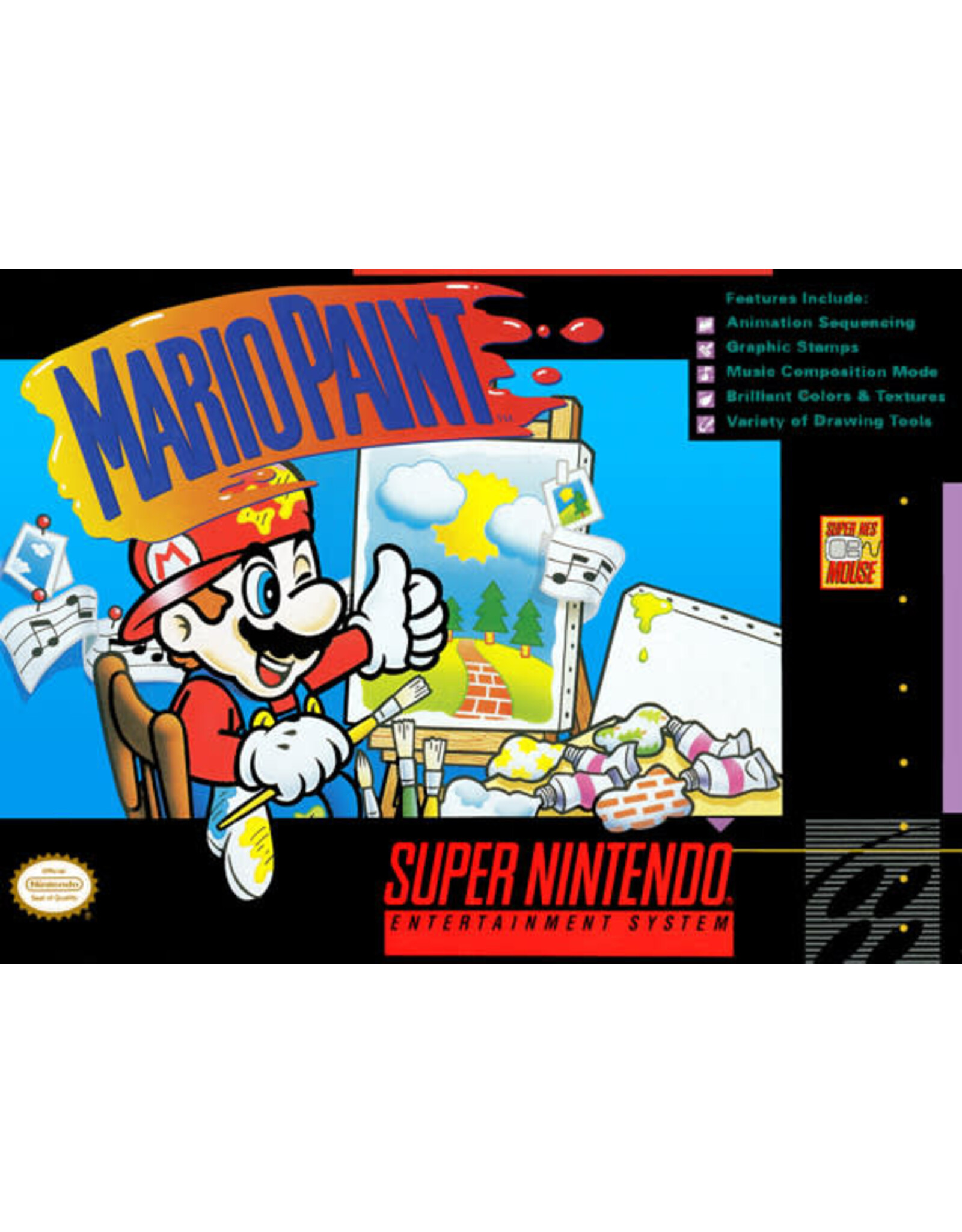 Super Nintendo Mario Paint (Used, Cart Only, Cosmetic Damage)