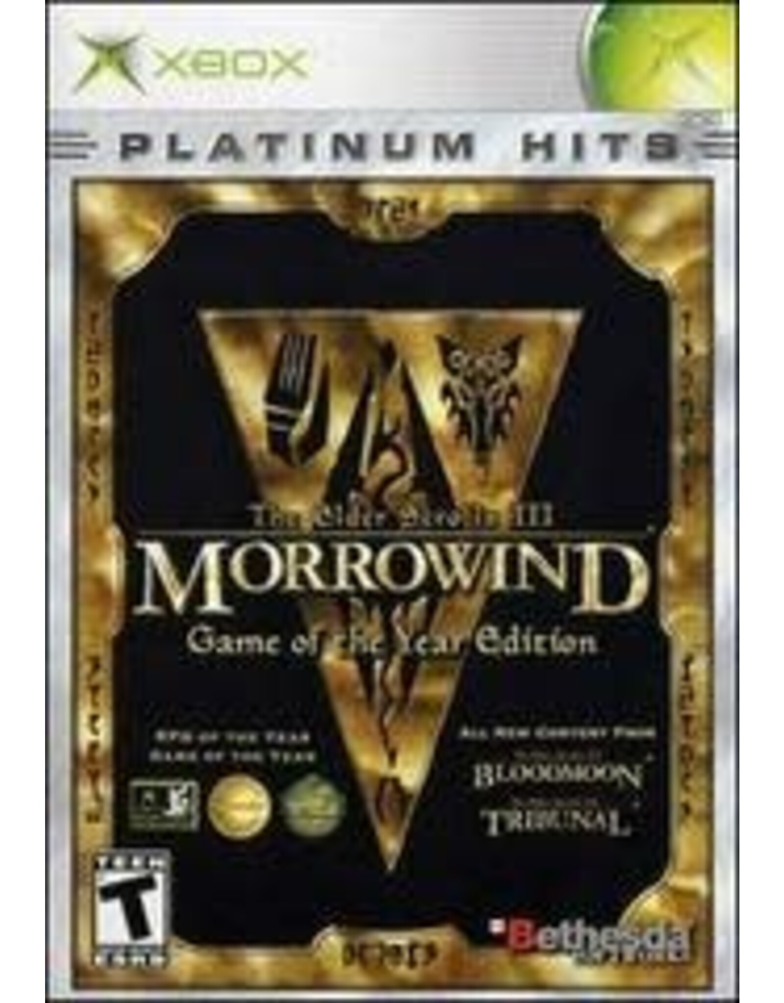 Xbox Morrowind Game Of The Year, Elder Scrolls III - Platinum Hits (Used, Cosmetic Damage)
