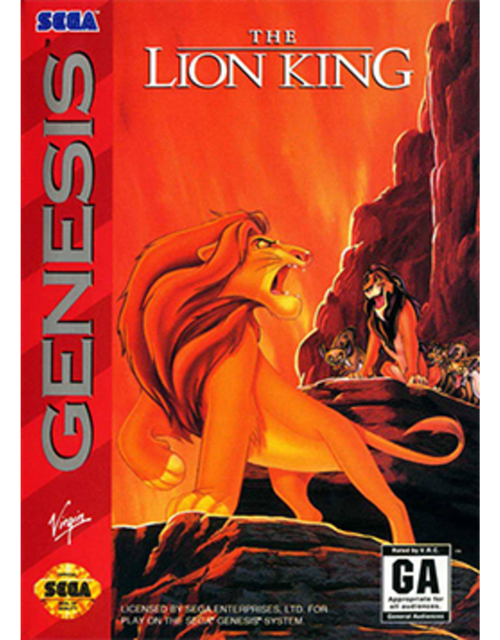 Sega Genesis Lion King, The (Used, Cart Only, Cosmetic Damage)