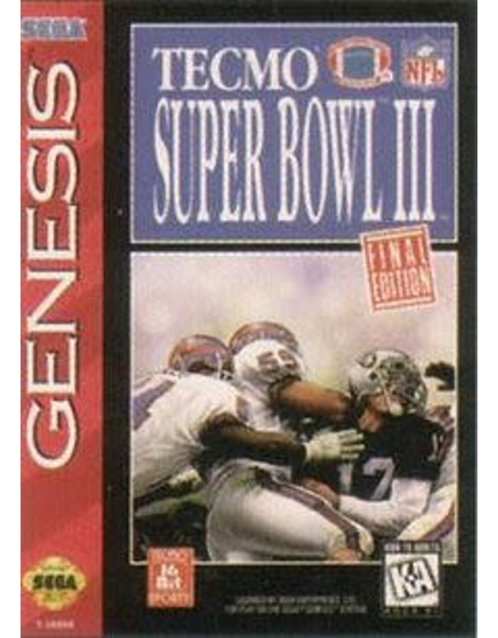 Sega Genesis Tecmo Super Bowl III (Used, Cart Only, Cosmetic Damage)