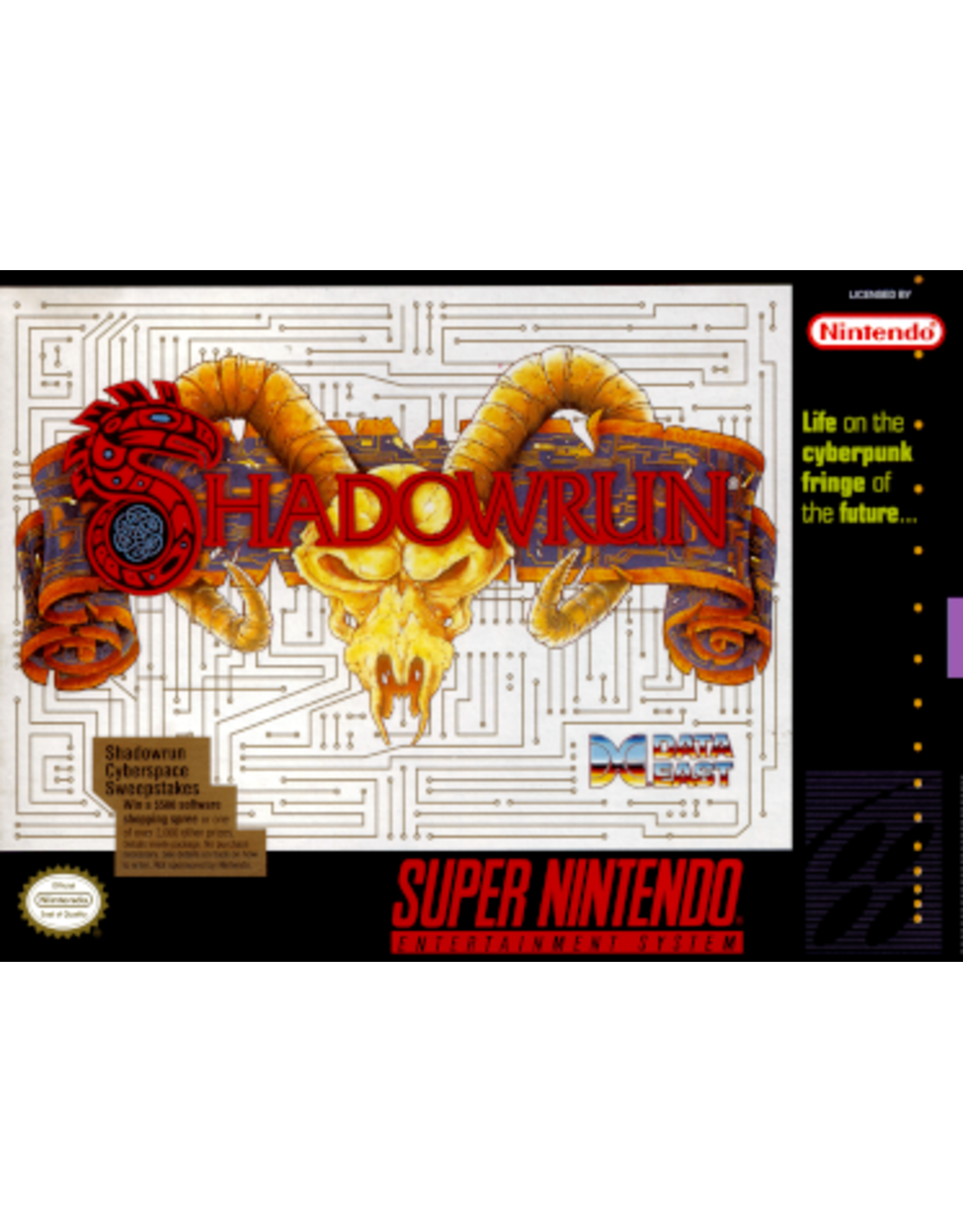 Super Nintendo Shadowrun (Used, Cart Only, Cosmetic Damage)