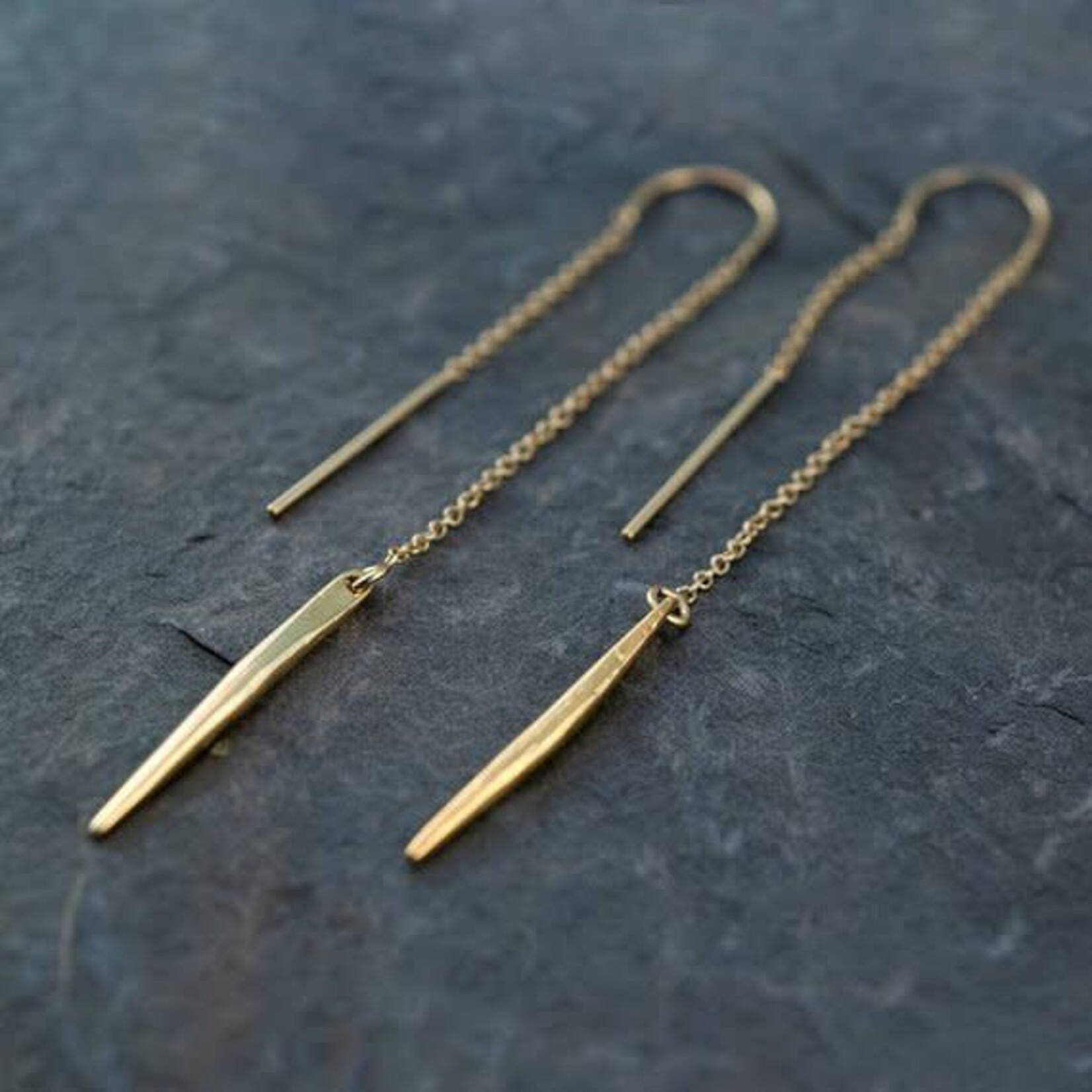 Thread Through Earrings - Lariat/Gold
