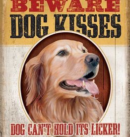 Dog Kisses Tin Sign