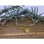 Charm Bracelet - Aquamarine/Heart