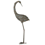 Metal Blue Heron - Head Back