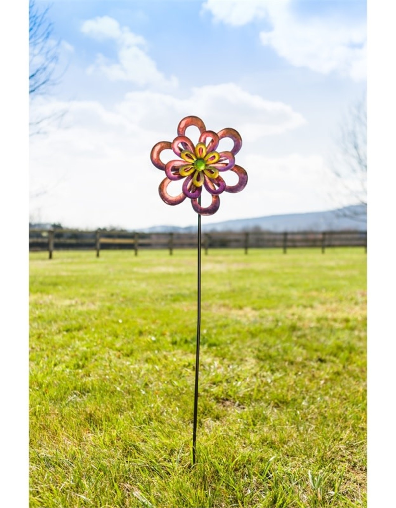 Floral Wind Spinner Stake