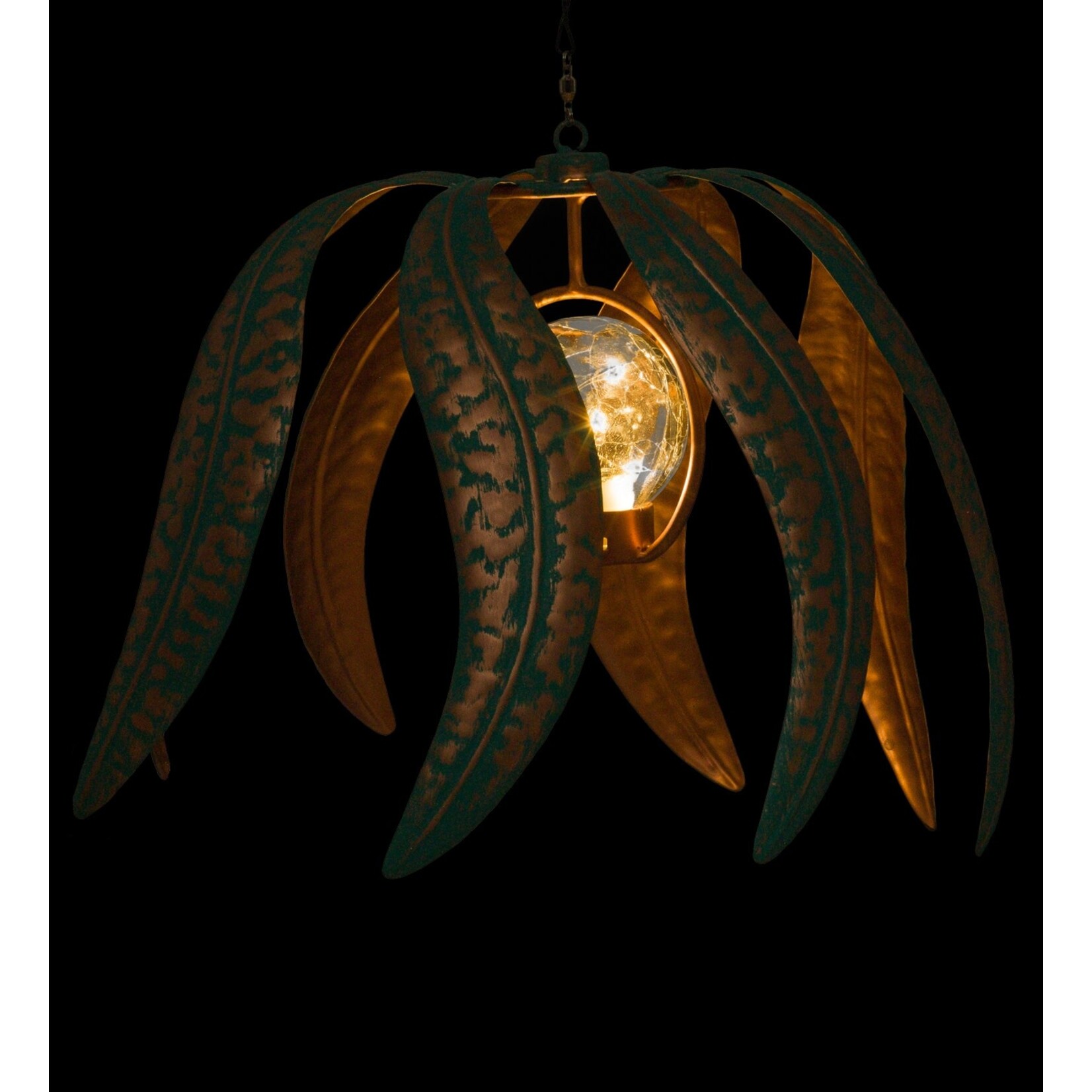 Hanging Solar Wind Spinner - Patina Flame
