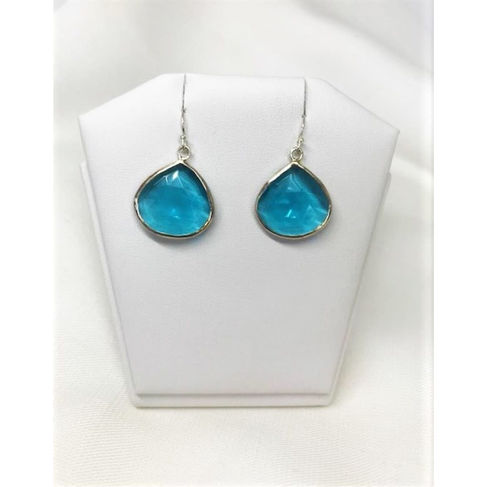 Pendant Earrings - Blue Topaz/Silver