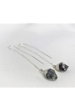 Thread Through Earrings - Herkimer Diamond/Silver