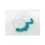 Hoop Earrings - Raw Turquoise/Silver