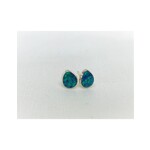 Stud Earrings - Blue Opal/Silver/Teardrop