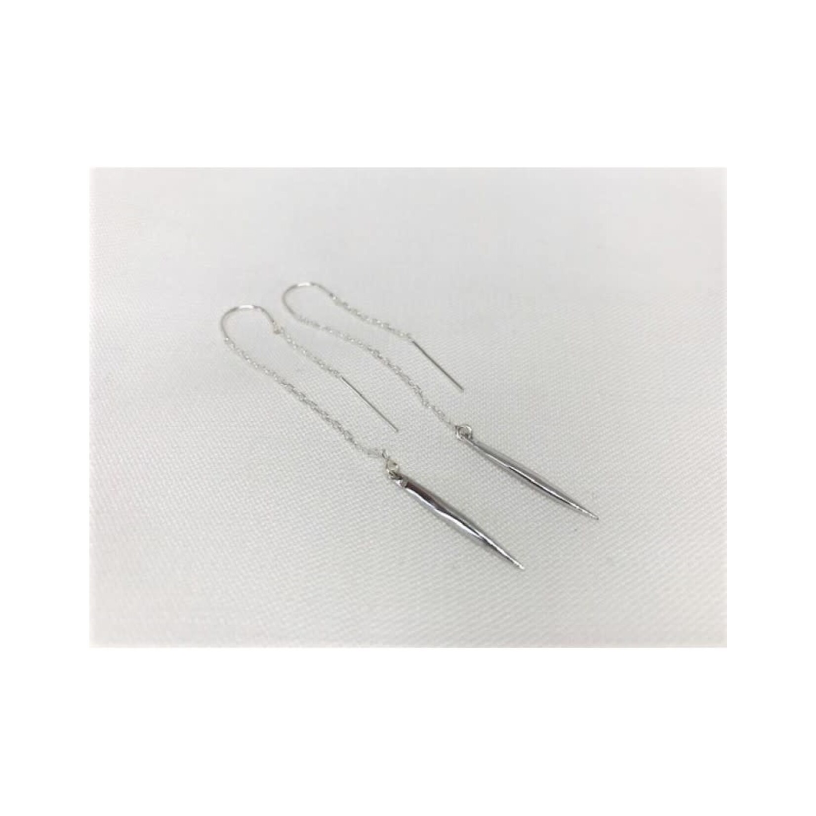 Thread Through Earrings - Lariat/Silver