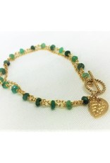 Charm Bracelet - Leaf/Emerald