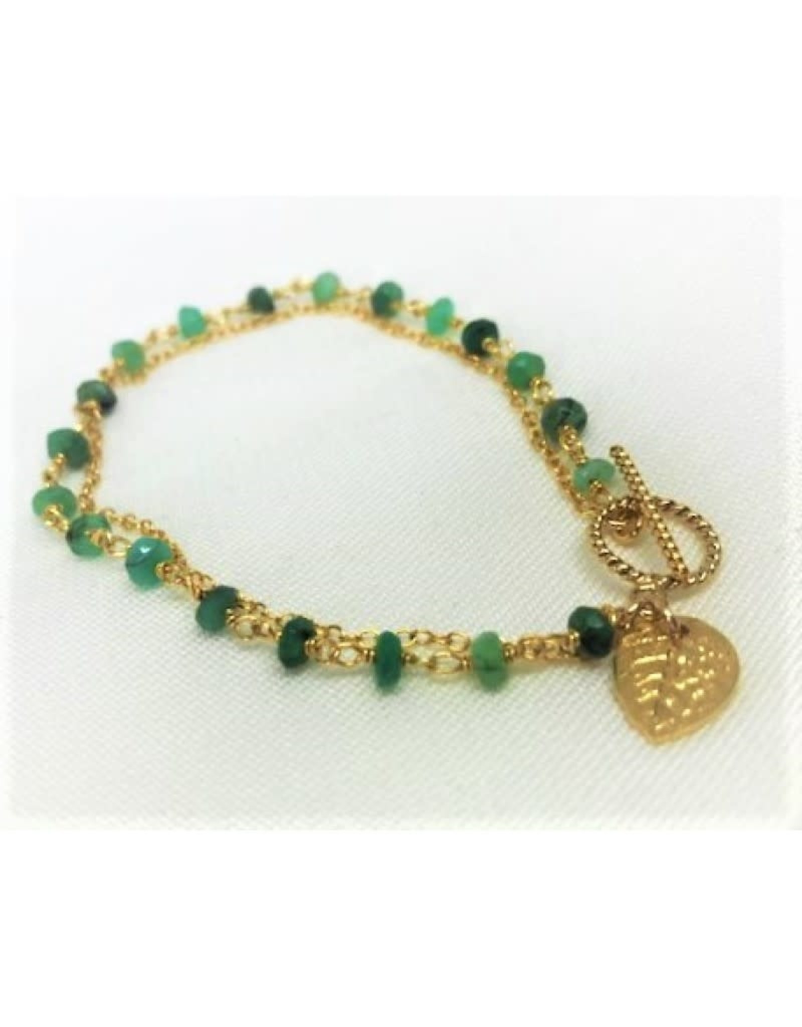 Charm Bracelet - Leaf/Emerald