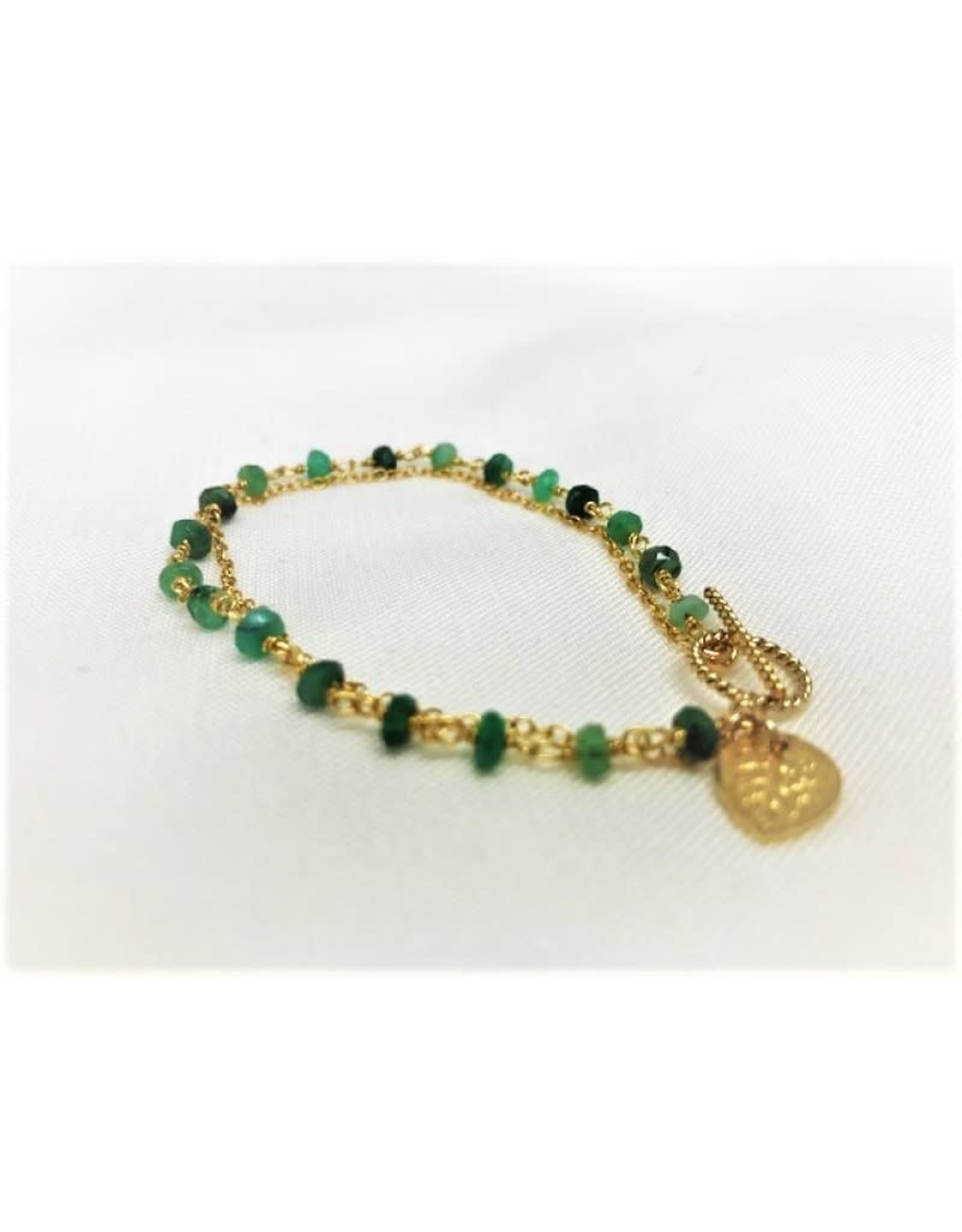 Charm Bracelet - Leaf/Emerald