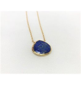 Lapis Pendant Necklace - Silver