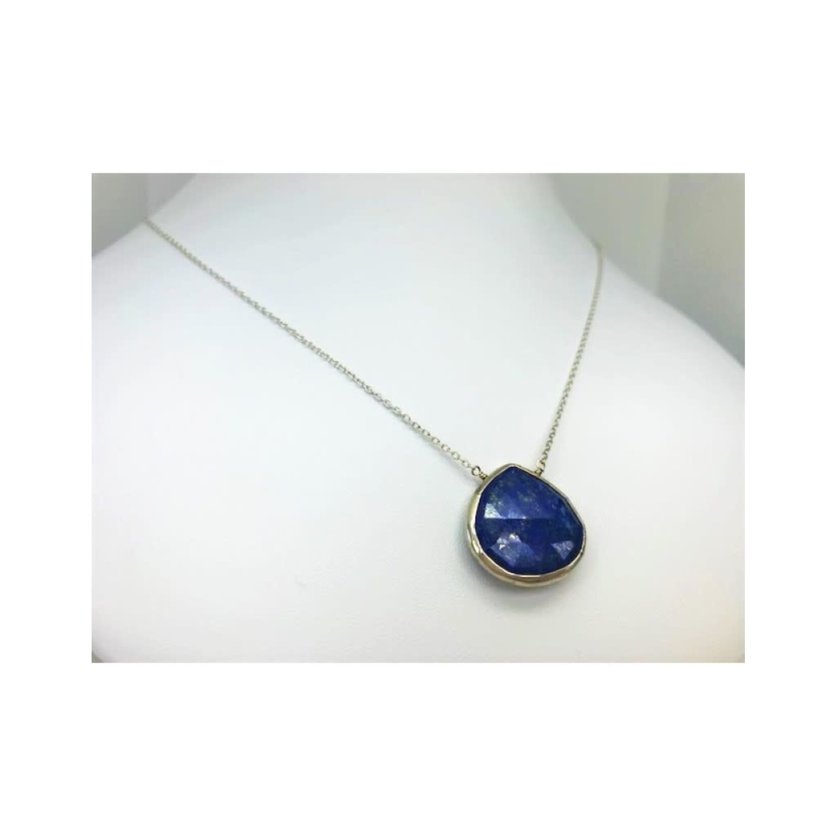 Lapis Pendant Necklace - Silver