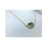 Gemstone Slice Necklace - Moss Quartz