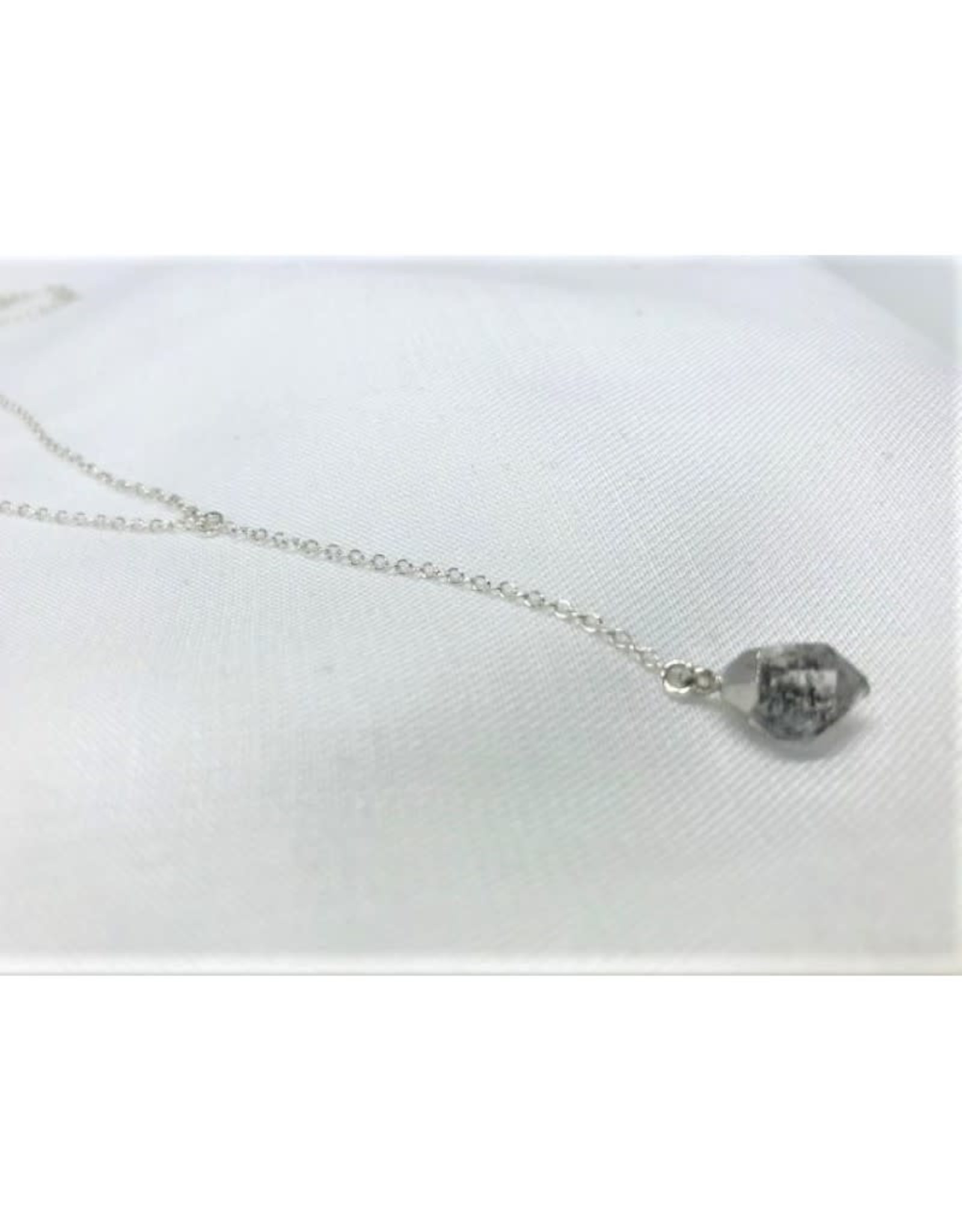 Herkimer Diamond Lariat Necklace - Silver