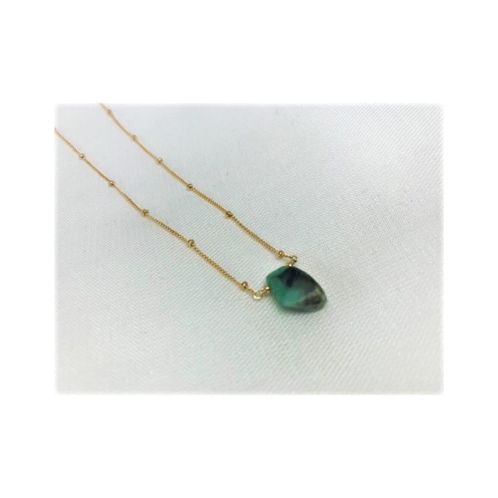 Raw Gemstone Necklace - Emerald