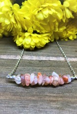 Gemstone Bar Necklace - Sunstone