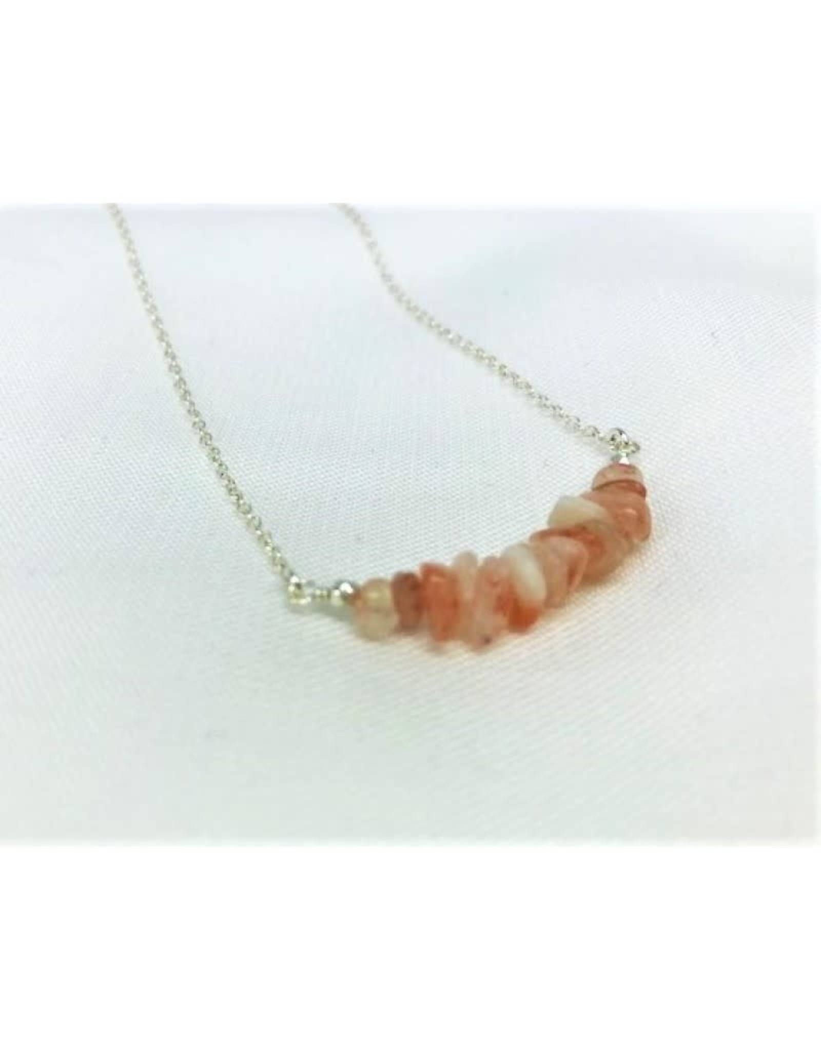 Gemstone Bar Necklace - Sunstone