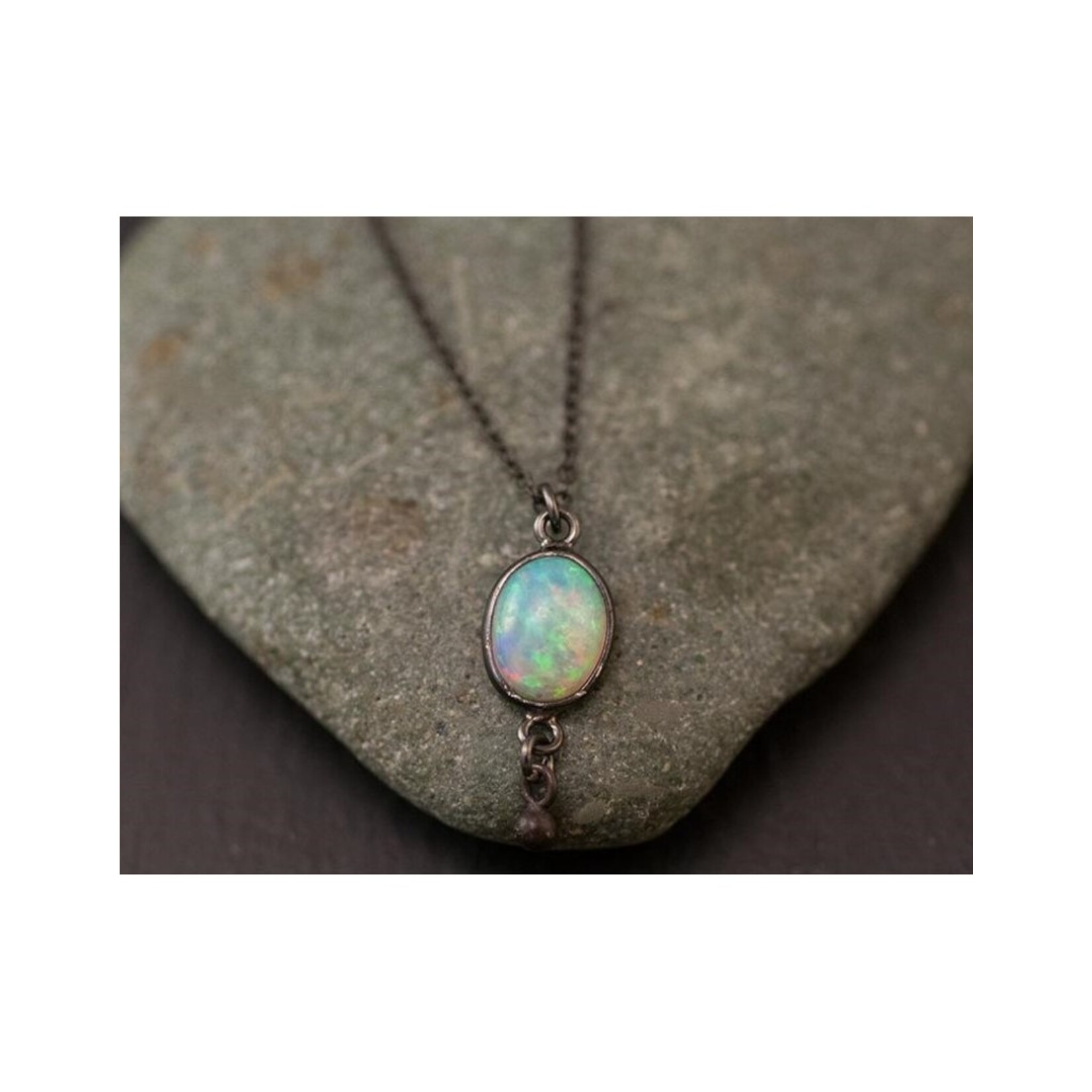 Bezel Necklace - Opal