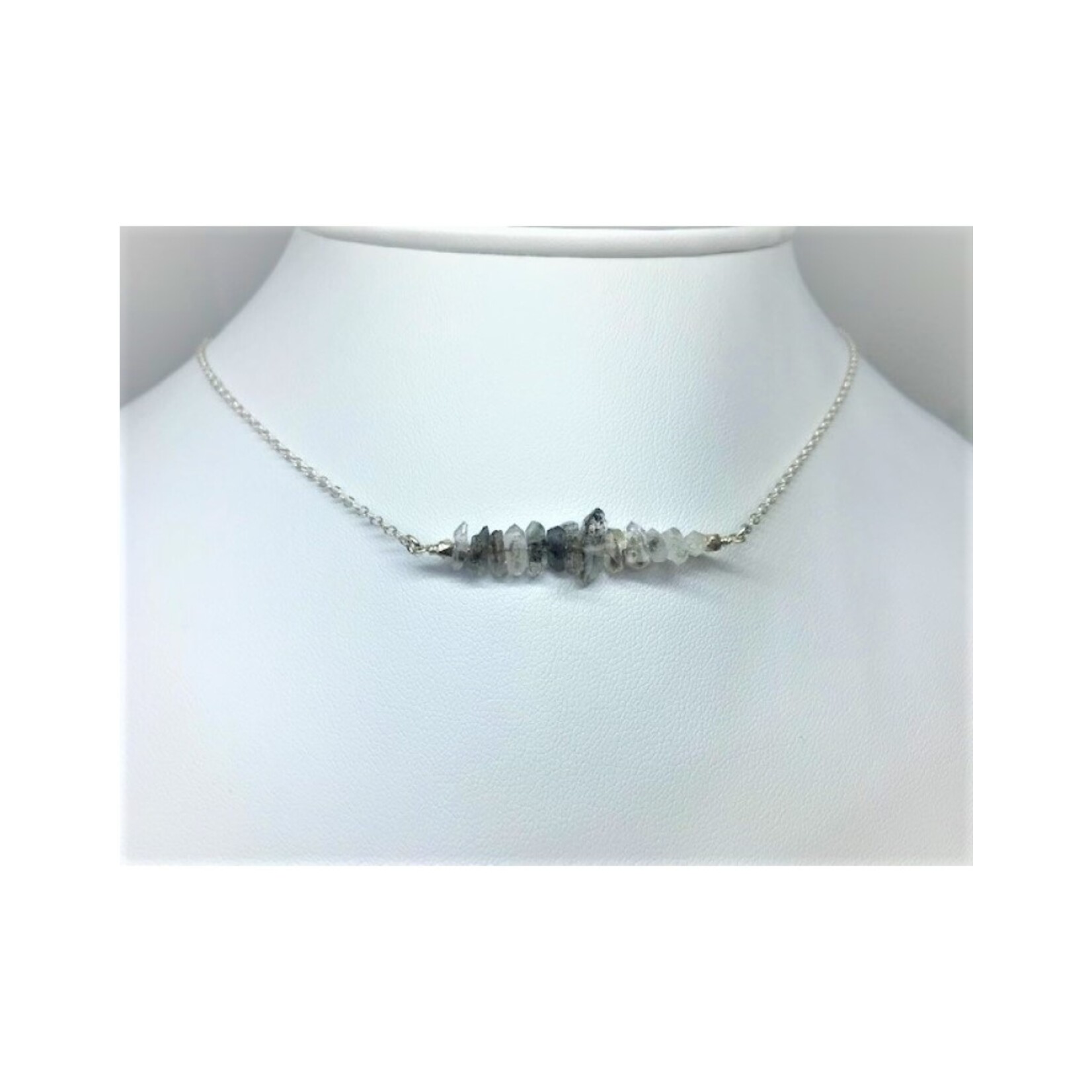 Gemstone Bar Necklace - Herkimer Diamond