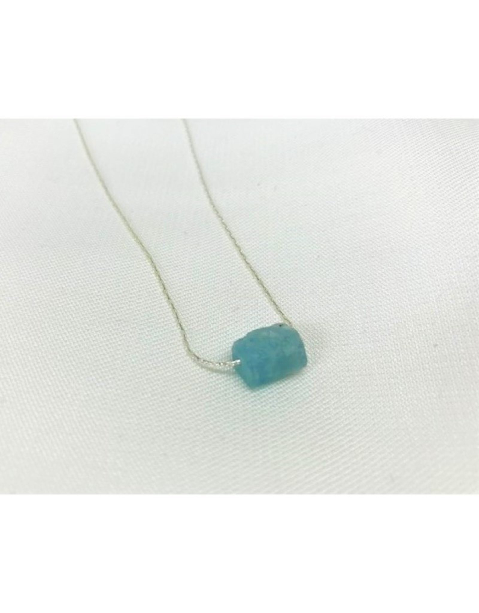Raw Gemstone Necklace - Aquamarine