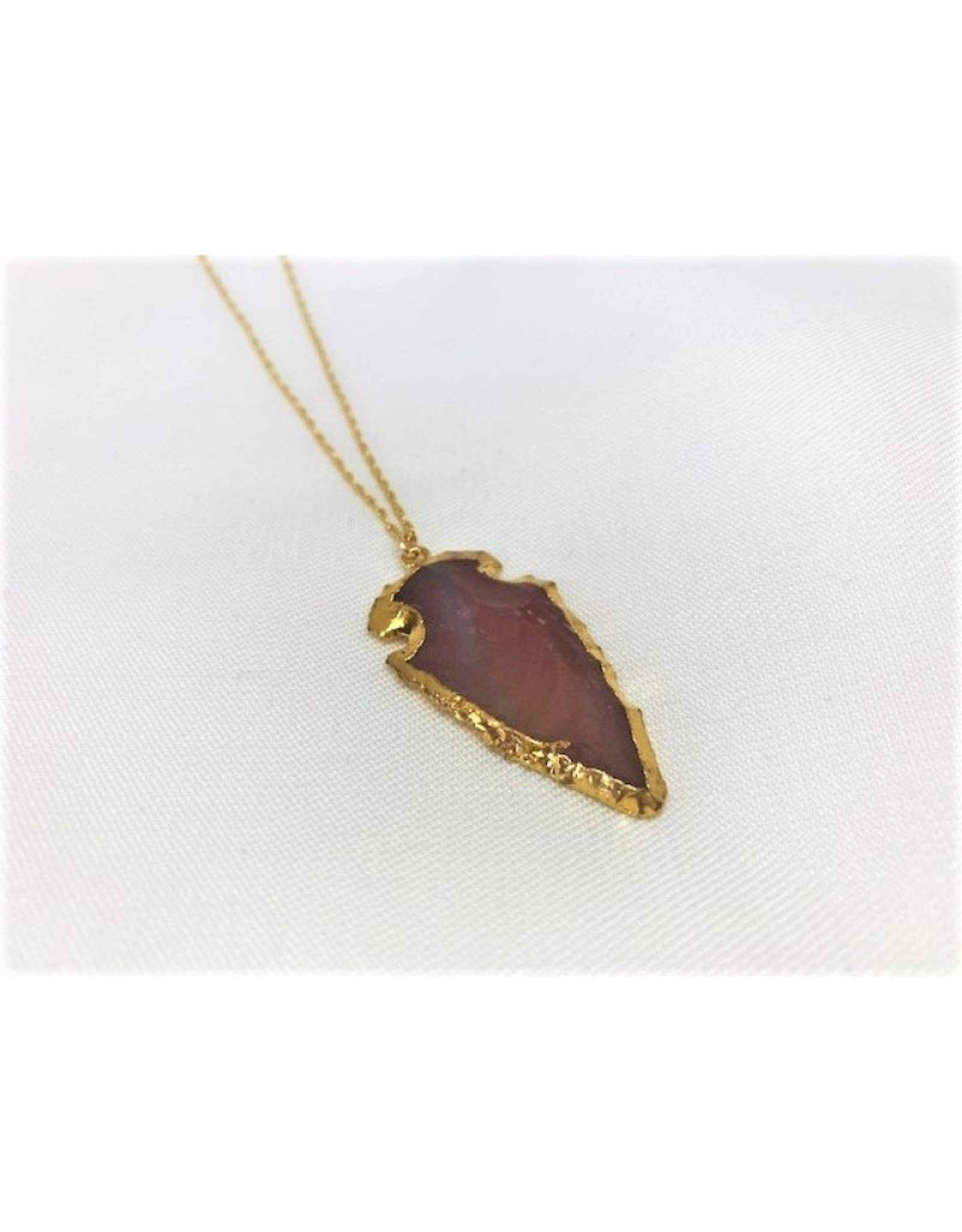Arrowhead Necklace - Agate/Gold - The 