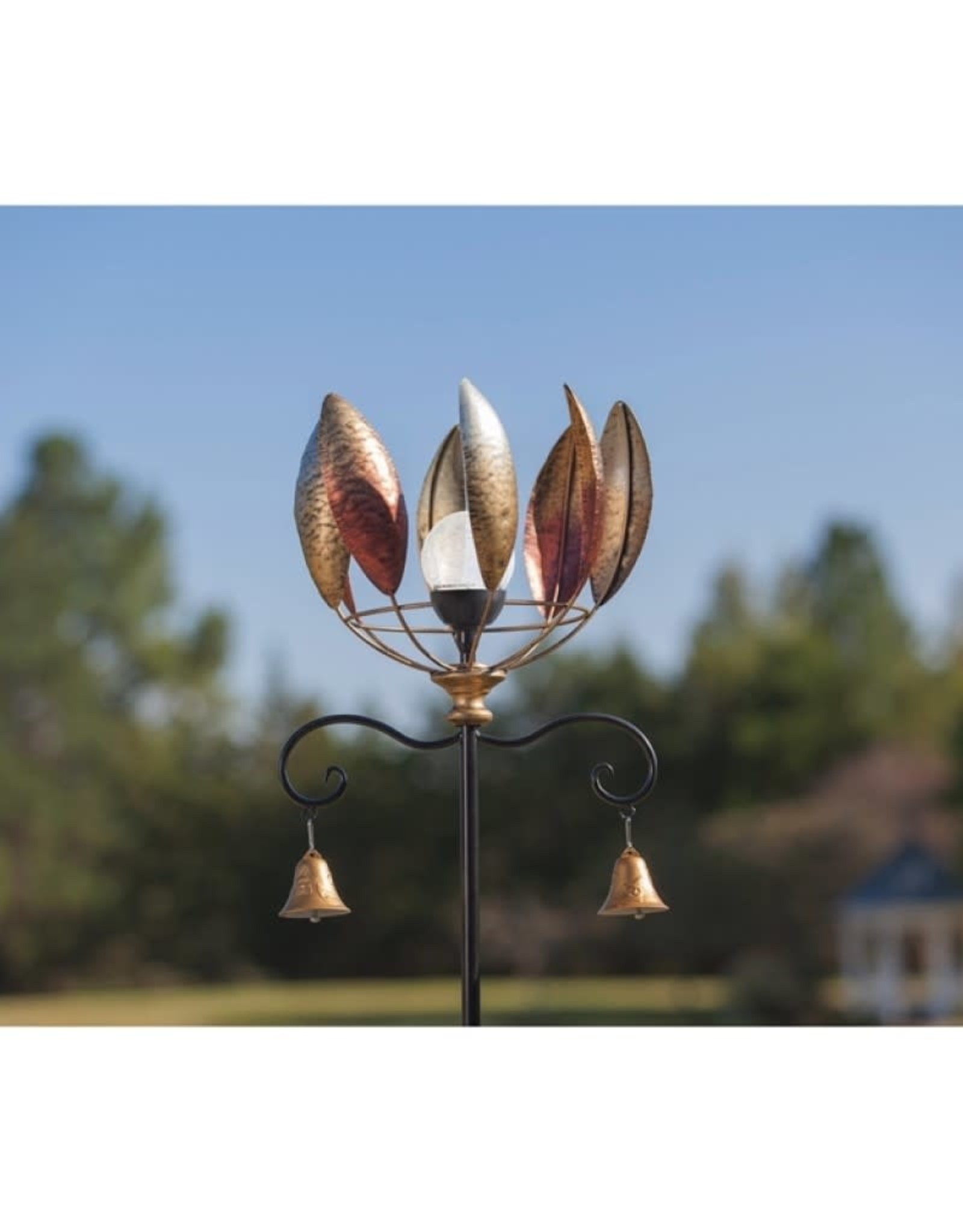 Kinetic Spinner Stake - Solar Copper Leaves