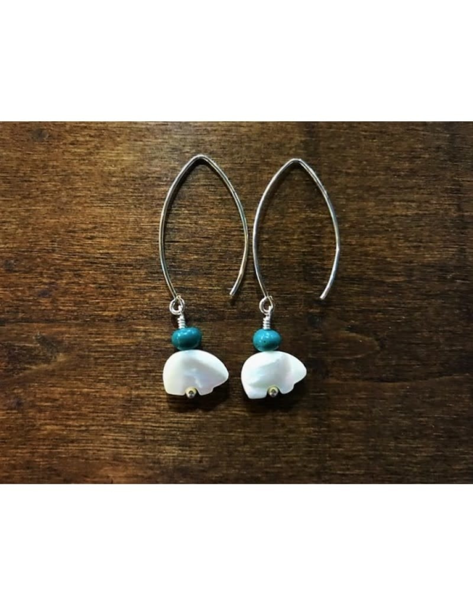 Dangle Earrings - Leland Blue & Pearl Bear