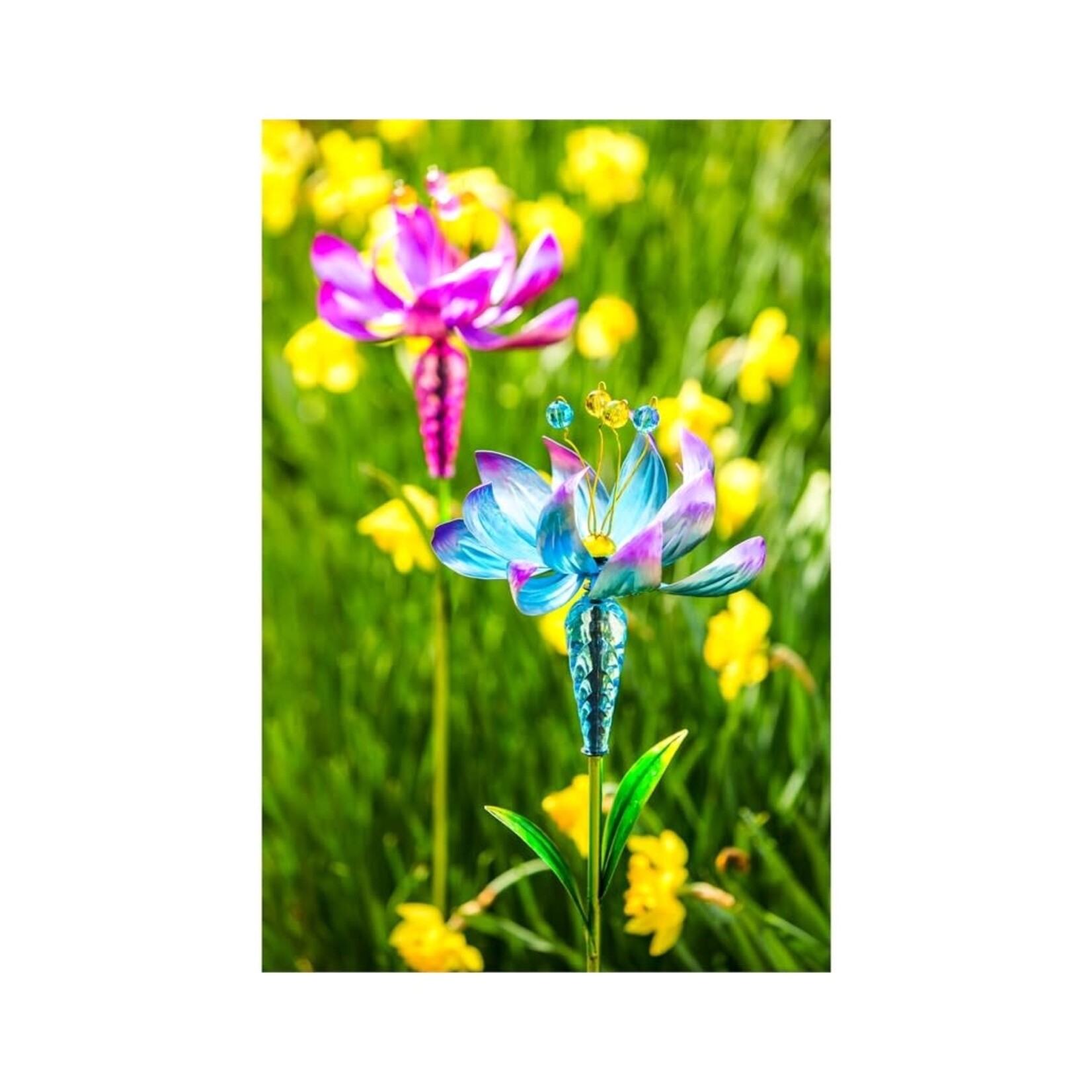 Lotus Flower Spinner Stake - Blue