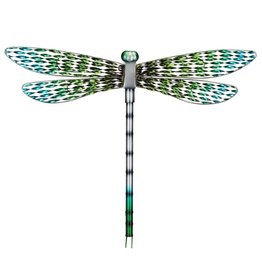 Garden Wall - Green Metal Dragonfly