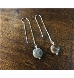 Thread Through Earrings - Petoskey Stone
