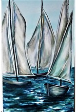Nanglow Fine Art "Come Sail Away" - Nancy Farley Original - Acrylic on Canvas 12 x 24