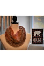 CraftCesi Knit Infinity Scarf - Coral Ombre