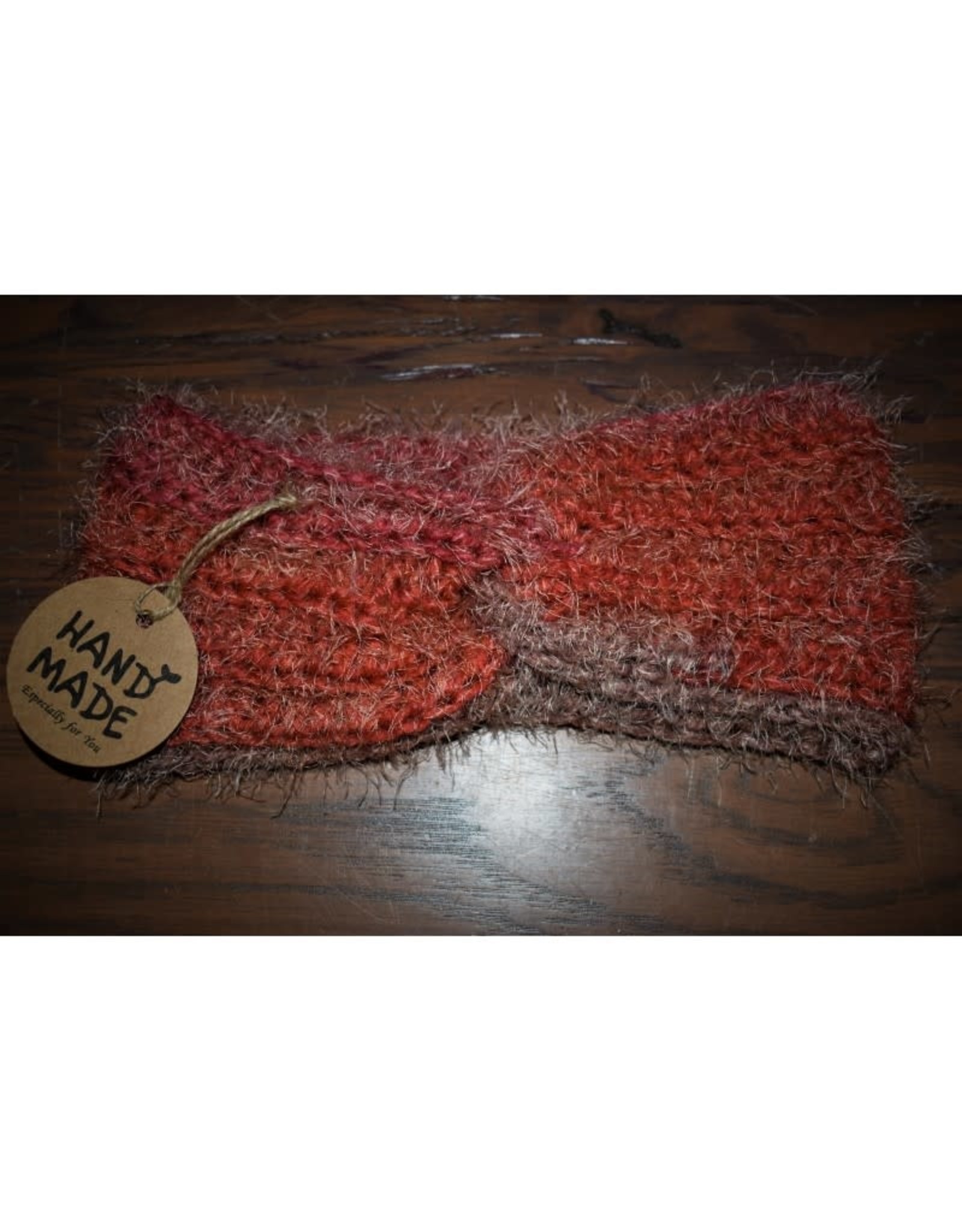 CraftCesi Knit Ear Warmer - Coral Ombre