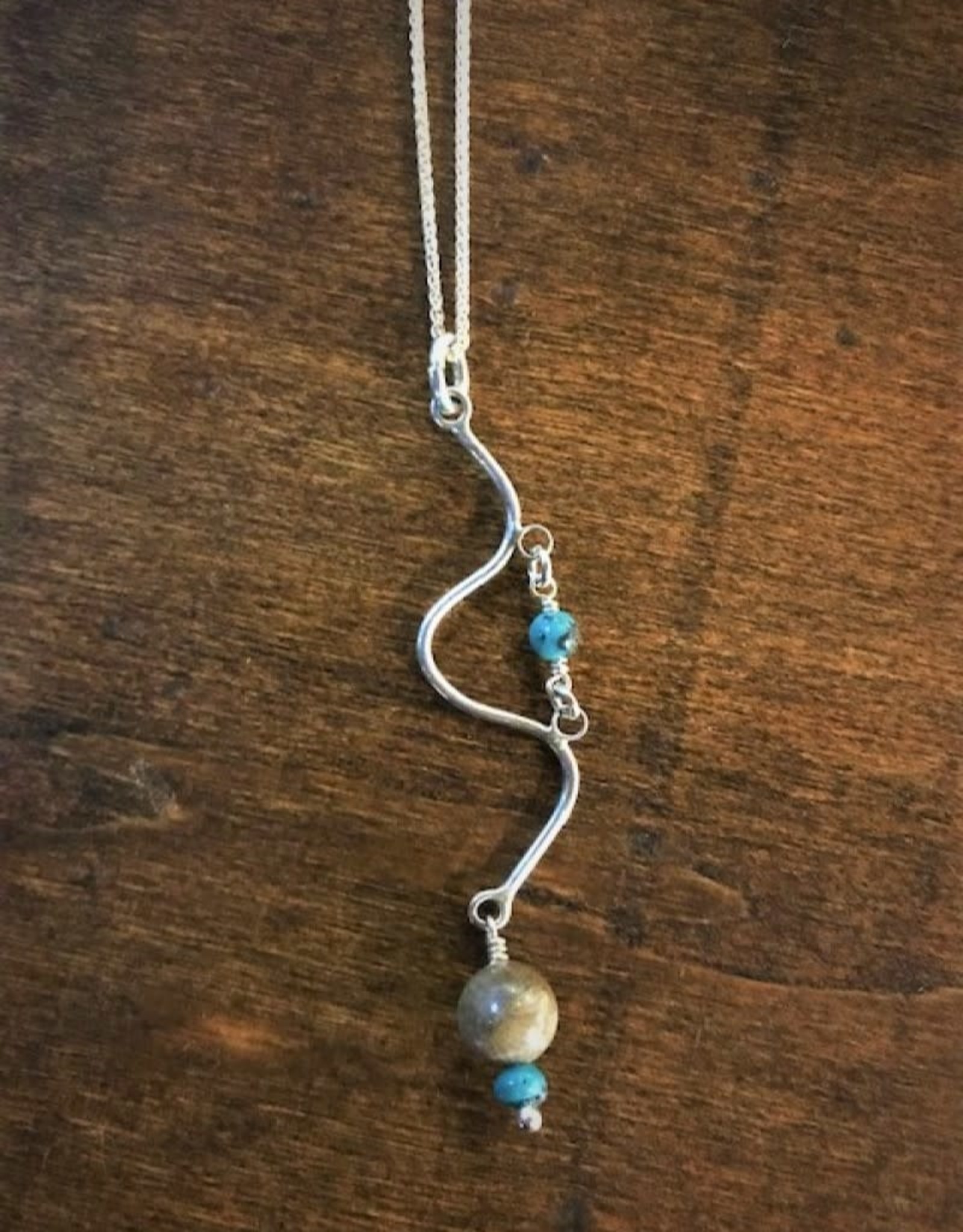 Boho Necklace Pendant - Petoskey & Leland Blue