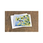 Ron Wetzel Art Ron Wetzel Card 4.5''x6''- Chickadees on Forsythia