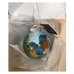 Hand-Painted Ornament - Bluebird Duo in Spring