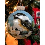 Hand-Painted Ornament - Chickadee in Spring